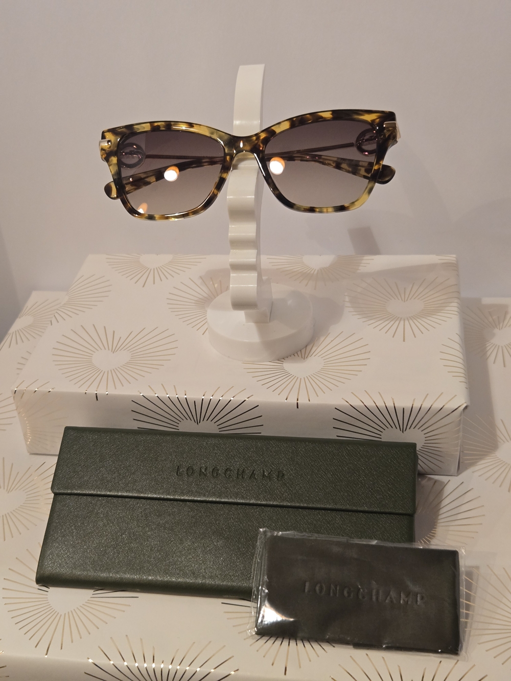 Longchamp Tortoiseshell Frame Sunglasses with Brown Lenses